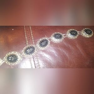 Gorgeous Onyx and Sterling bracelet Plata De Jalisco